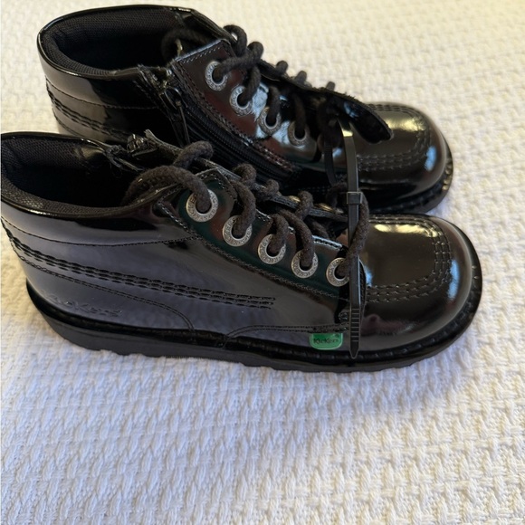 Kickers Kick Hi Zip Core Lace With Side Zip In Black Patent ( UNISEX ) - Picture 9 of 14